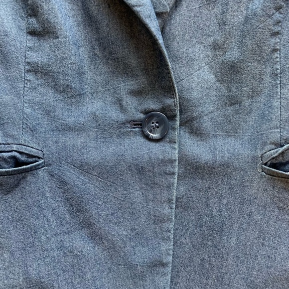 Chambray Denim Blazer Jacket - Picture 4 of 11